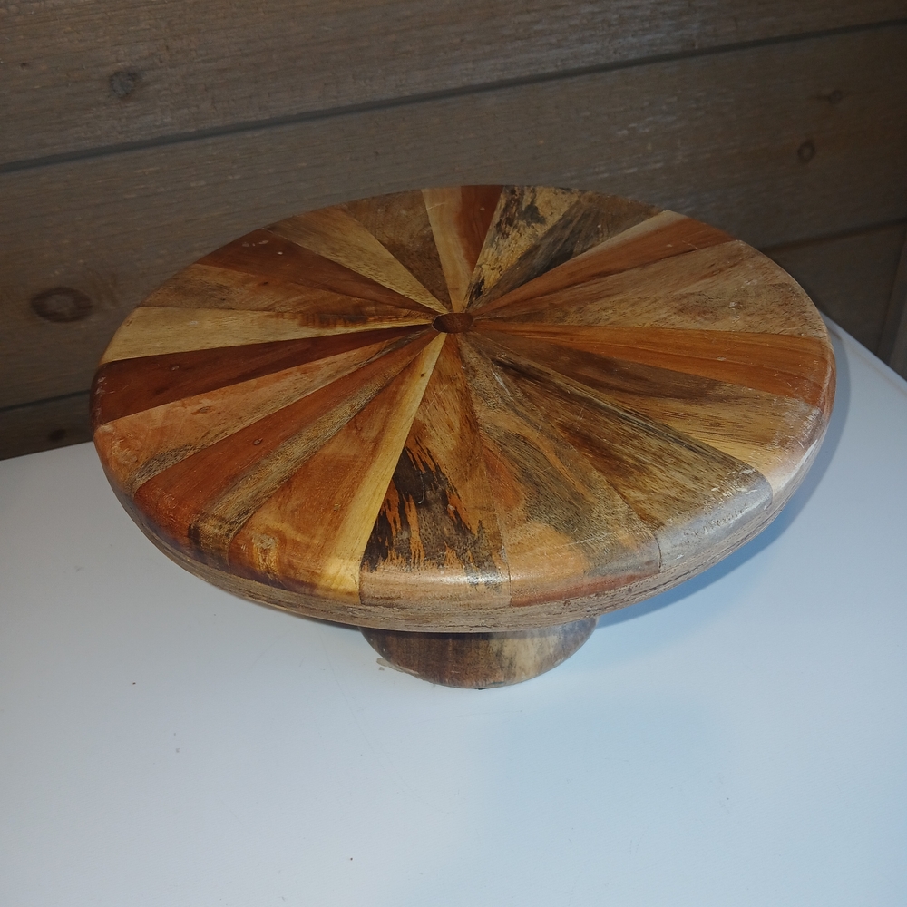 Wooden Farmhouse Decorative Tray Stand Rustic Cake